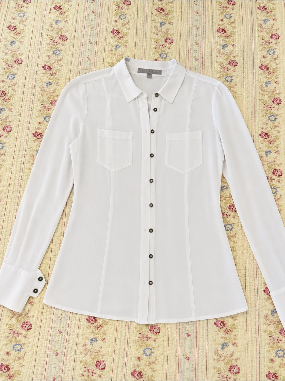 Guess White Button-Front Shirt